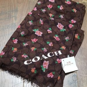 Coach 🧣Raw Edge 🧣Floral Signature 🧣 Brown